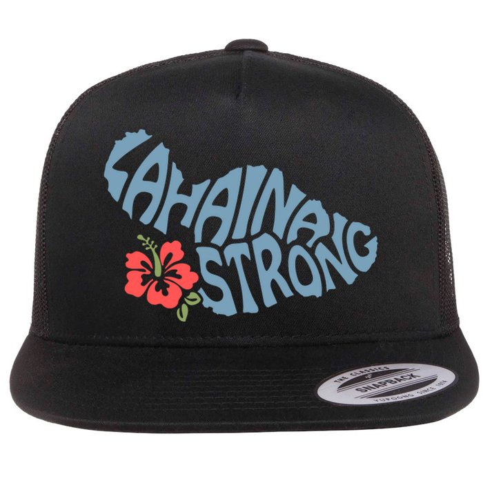 Lahaina Strong Maui Hawaii Shape Maui Hawaii Strong Maui Wildfire Lahaina Flat Bill Trucker Hat