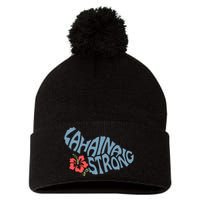 Lahaina Strong Maui Hawaii Shape Maui Hawaii Strong Maui Wildfire Lahaina Pom Pom 12in Knit Beanie