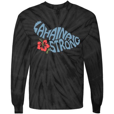 Lahaina Strong Maui Hawaii Shape Maui Hawaii Strong Maui Wildfire Lahaina Tie-Dye Long Sleeve Shirt