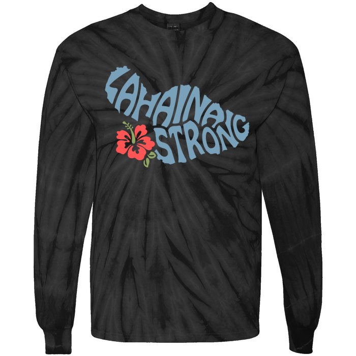 Lahaina Strong Maui Hawaii Shape Maui Hawaii Strong Maui Wildfire Lahaina Tie-Dye Long Sleeve Shirt