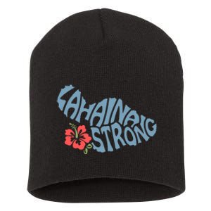 Lahaina Strong Maui Hawaii Shape Maui Hawaii Strong Maui Wildfire Lahaina Short Acrylic Beanie