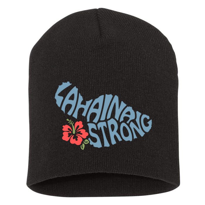 Lahaina Strong Maui Hawaii Shape Maui Hawaii Strong Maui Wildfire Lahaina Short Acrylic Beanie