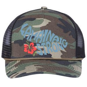 Lahaina Strong Maui Hawaii Shape Maui Hawaii Strong Maui Wildfire Lahaina Retro Rope Trucker Hat Cap