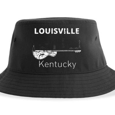 Louisville Souvenir Men Kentucky Lover Music Guitar Sustainable Bucket Hat