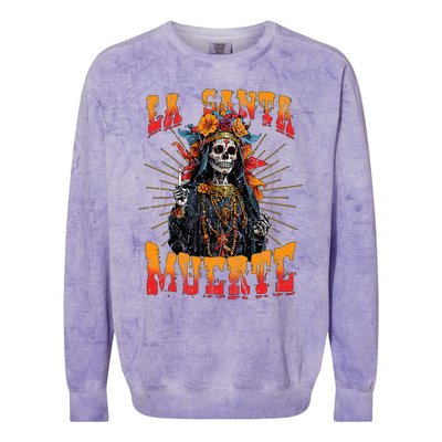 La Santa Muerte Sugar Skull La Catrina Cinco De Mayo Colorblast Crewneck Sweatshirt