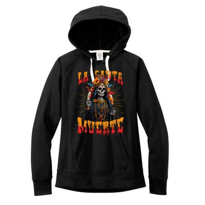 La Santa Muerte Sugar Skull La Catrina Cinco De Mayo Women's Fleece Hoodie