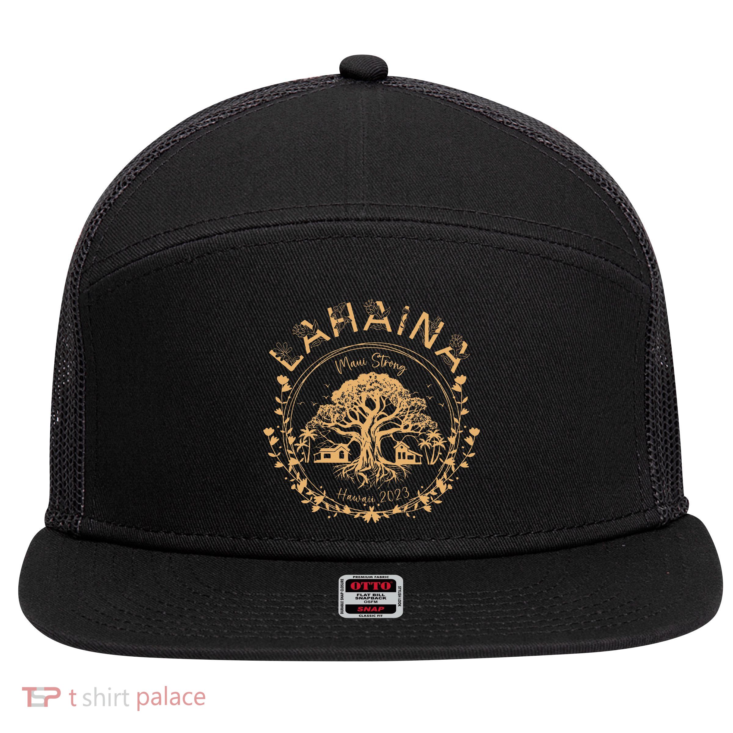 Lahaina Strong Maui Hawaii Old Banyan Tree saving squad 7 Panel Mesh Trucker Snapback Hat
