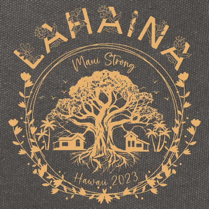 Lahaina Strong Maui Hawaii Old Banyan Tree saving squad Cotton Canvas Backpack