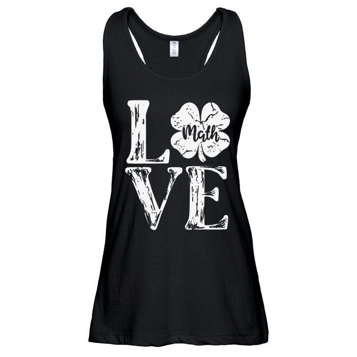 Love Shamrock Math Teacher St Patricks Day Ladies Essential Flowy Tank