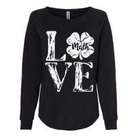 Love Shamrock Math Teacher St Patricks Day Womens California Wash Sweatshirt