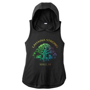 Lahaina Strong Maui Hawaii Old Banyan Tree saving thank you Ladies PosiCharge Tri-Blend Wicking Draft Hoodie Tank