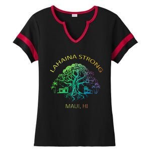 Lahaina Strong Maui Hawaii Old Banyan Tree saving thank you Ladies Halftime Notch Neck Tee