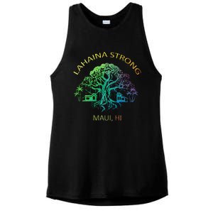 Lahaina Strong Maui Hawaii Old Banyan Tree saving thank you Ladies PosiCharge Tri-Blend Wicking Tank