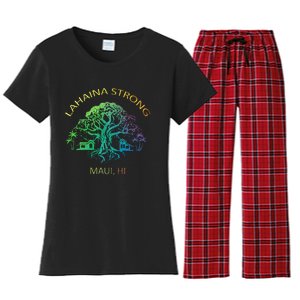 Lahaina Strong Maui Hawaii Old Banyan Tree saving thank you Women's Flannel Pajama Set