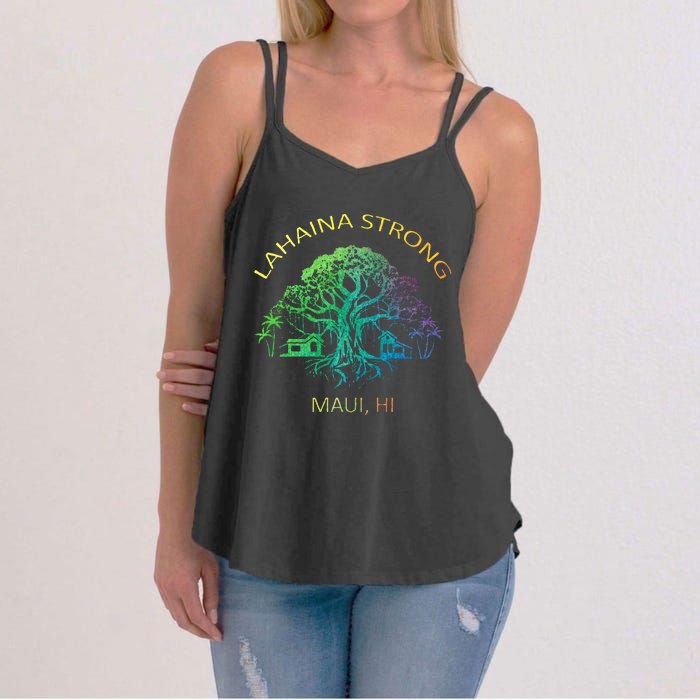 Lahaina Strong Maui Hawaii Old Banyan Tree saving thank you Women's Strappy Tank