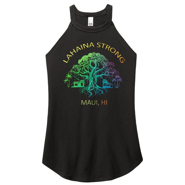 Lahaina Strong Maui Hawaii Old Banyan Tree saving thank you Women's Perfect Tri Rocker Tank