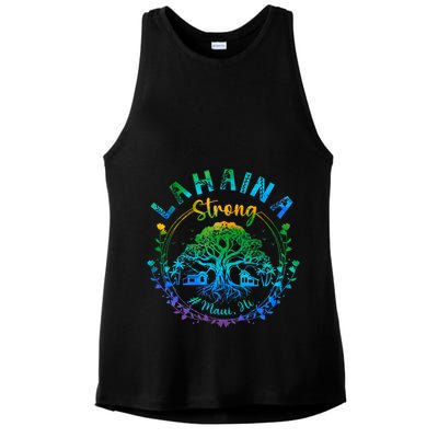 Lahaina Strong Maui Hawaii Old Banyan Tree saved majestic  Ladies PosiCharge Tri-Blend Wicking Tank