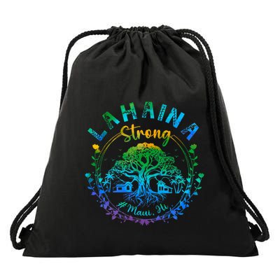 Lahaina Strong Maui Hawaii Old Banyan Tree saved majestic  Drawstring Bag