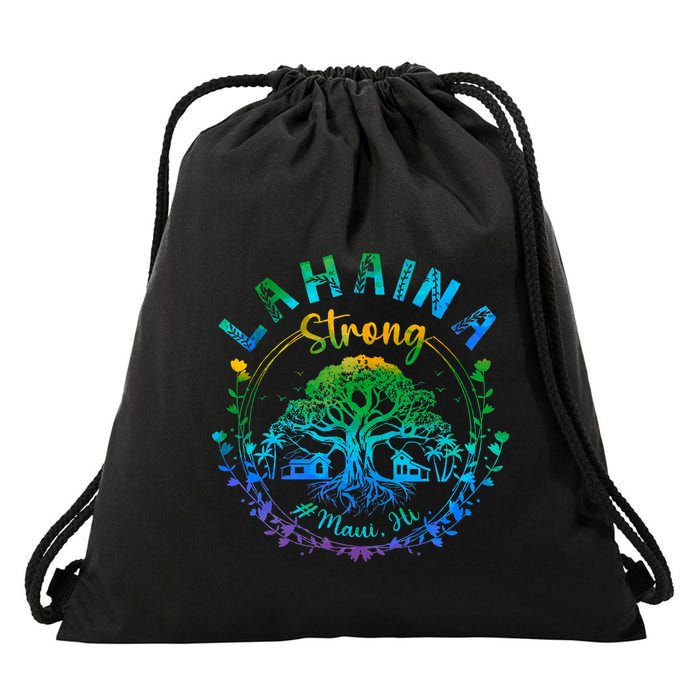 Lahaina Strong Maui Hawaii Old Banyan Tree saved majestic  Drawstring Bag