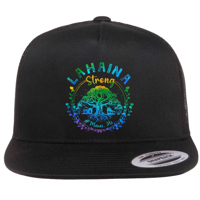 Lahaina Strong Maui Hawaii Old Banyan Tree saved majestic  Flat Bill Trucker Hat