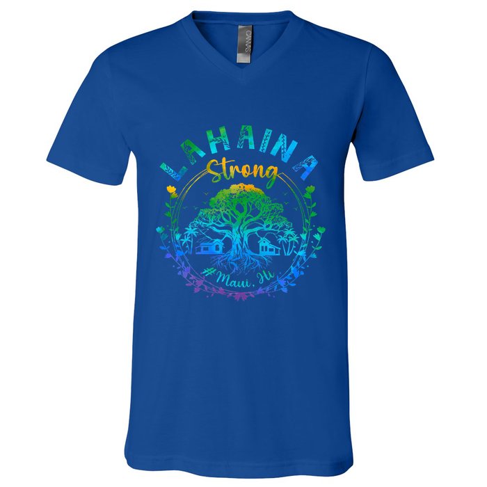 Lahaina Strong Maui Hawaii Old Banyan Tree saved majestic  V-Neck T-Shirt