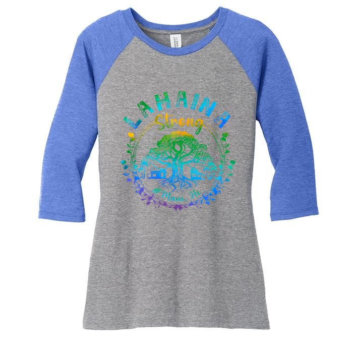 Lahaina Strong Maui Hawaii Old Banyan Tree saved majestic  Women's Tri-Blend 3/4-Sleeve Raglan Shirt