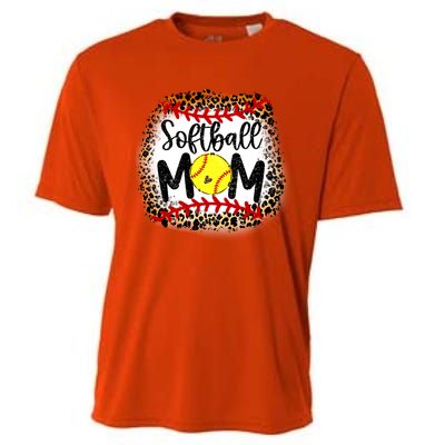 Leopard Softball Mom Funny Gift Softball Mom Meaningful Gift Cooling Performance Crew T-Shirt