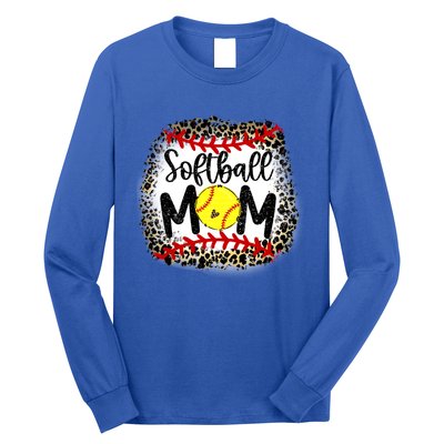 Leopard Softball Mom Funny Gift Softball Mom Meaningful Gift Long Sleeve Shirt