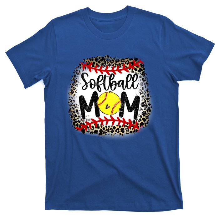 Leopard Softball Mom Funny Gift Softball Mom Meaningful Gift T-Shirt