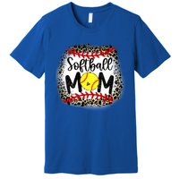 Leopard Softball Mom Funny Gift Softball Mom Meaningful Gift Premium T-Shirt