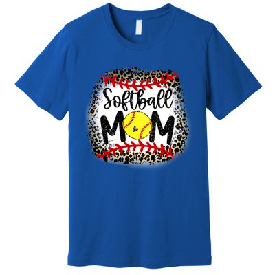 Leopard Softball Mom Funny Gift Softball Mom Meaningful Gift Premium T-Shirt