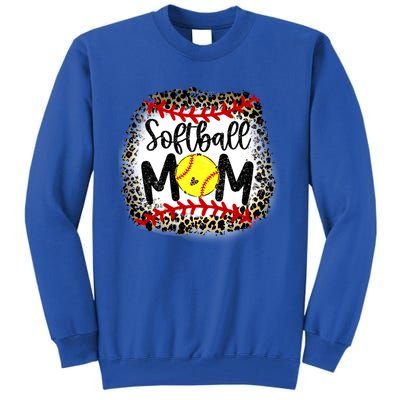 Leopard Softball Mom Funny Gift Softball Mom Meaningful Gift Tall Sweatshirt