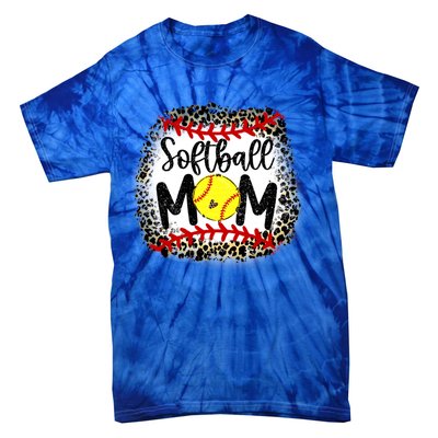 Leopard Softball Mom Funny Gift Softball Mom Meaningful Gift Tie-Dye T-Shirt