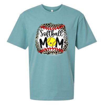 Leopard Softball Mom Funny Gift Softball Mom Meaningful Gift Sueded Cloud Jersey T-Shirt