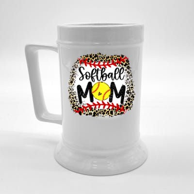 Leopard Softball Mom Funny Gift Softball Mom Meaningful Gift Beer Stein