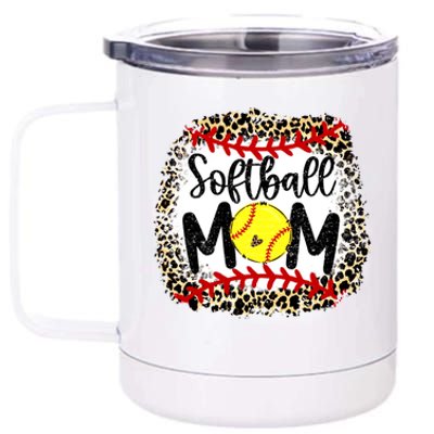 Leopard Softball Mom Funny Gift Softball Mom Meaningful Gift 12 oz Stainless Steel Tumbler Cup