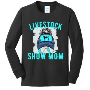 LIVESTOCK SHOW MOM Showing Cows At The Fair Kids Long Sleeve Shirt