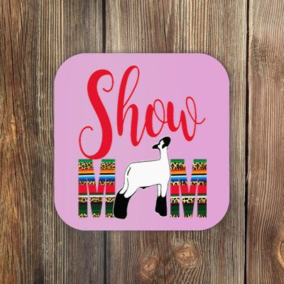 Livestock Show Mom Lamb Silhouette Serape Gift Coaster