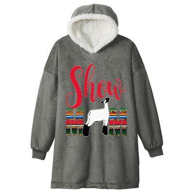 Livestock Show Mom Lamb Silhouette Serape Gift Hooded Wearable Blanket