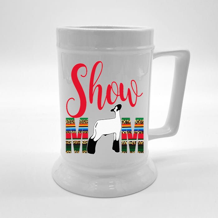 Livestock Show Mom Lamb Silhouette Serape Gift Beer Stein