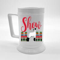 Livestock Show Mom Lamb Silhouette Serape Gift Beer Stein