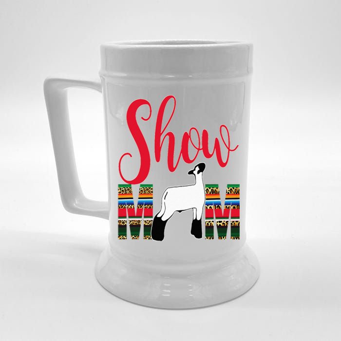 Livestock Show Mom Lamb Silhouette Serape Gift Beer Stein