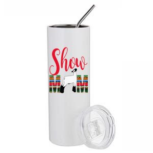 Livestock Show Mom Lamb Silhouette Serape Gift Stainless Steel Tumbler