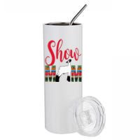 Livestock Show Mom Lamb Silhouette Serape Gift Stainless Steel Tumbler