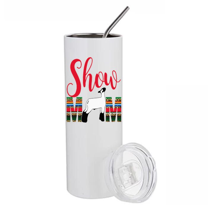 Livestock Show Mom Lamb Silhouette Serape Gift Stainless Steel Tumbler