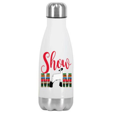 Livestock Show Mom Lamb Silhouette Serape Gift Stainless Steel Insulated Water Bottle