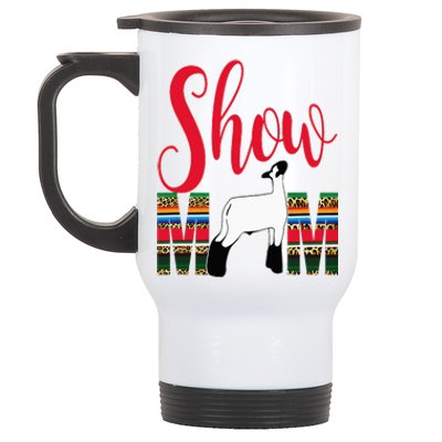 Livestock Show Mom Lamb Silhouette Serape Gift Stainless Steel Travel Mug