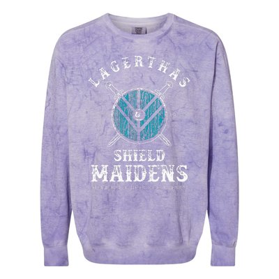 LagerthaS Shield Maidens Viking Warrior Shieldmaiden Colorblast Crewneck Sweatshirt