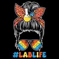 Lab Scientist Messy Bun Lab Week 2025 Laboratory Day 7-Panel Snapback Hat