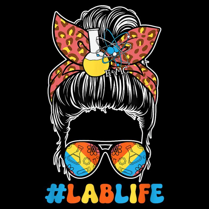 Lab Scientist Messy Bun Lab Week 2025 Laboratory Day 7-Panel Snapback Hat